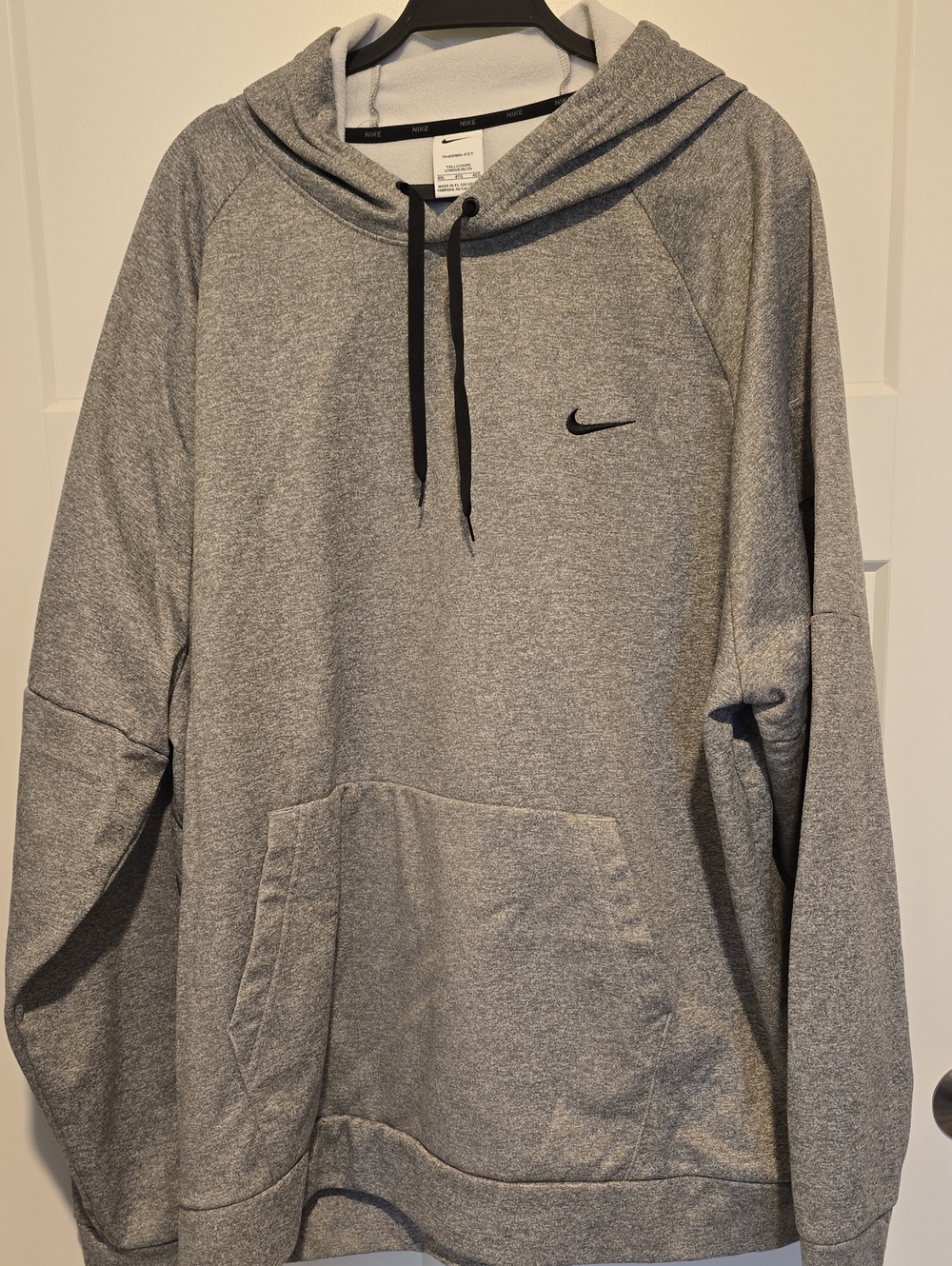 Nike Gray Therma-Fit Pullover Hoodie with Black Swoosh